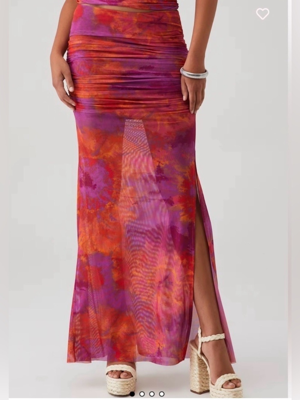Ronny Kobo verna skirt Pink and Orange Tie-Dye Maxi Skirt with Side Slit